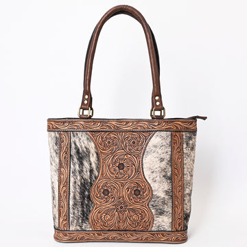 American Darling Tote Hand Tooled Hair on Genuine Leather Western Women Bag Handbag Purse | Travel Bags College Casual